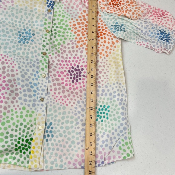 NWT Emily McCarthy Proper Blouse Top Womens Sz Small Bubbly Short Sleeve Tencel - Picture 10 of 11